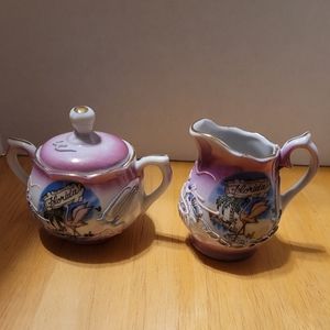 Vintage 1950's Japan Dragonware Sugar and Creamer